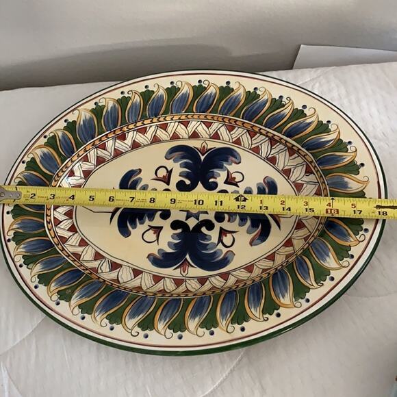 Deruta Hand Painted XL Oval Serving Platter Italy - Picture 4 of 12
